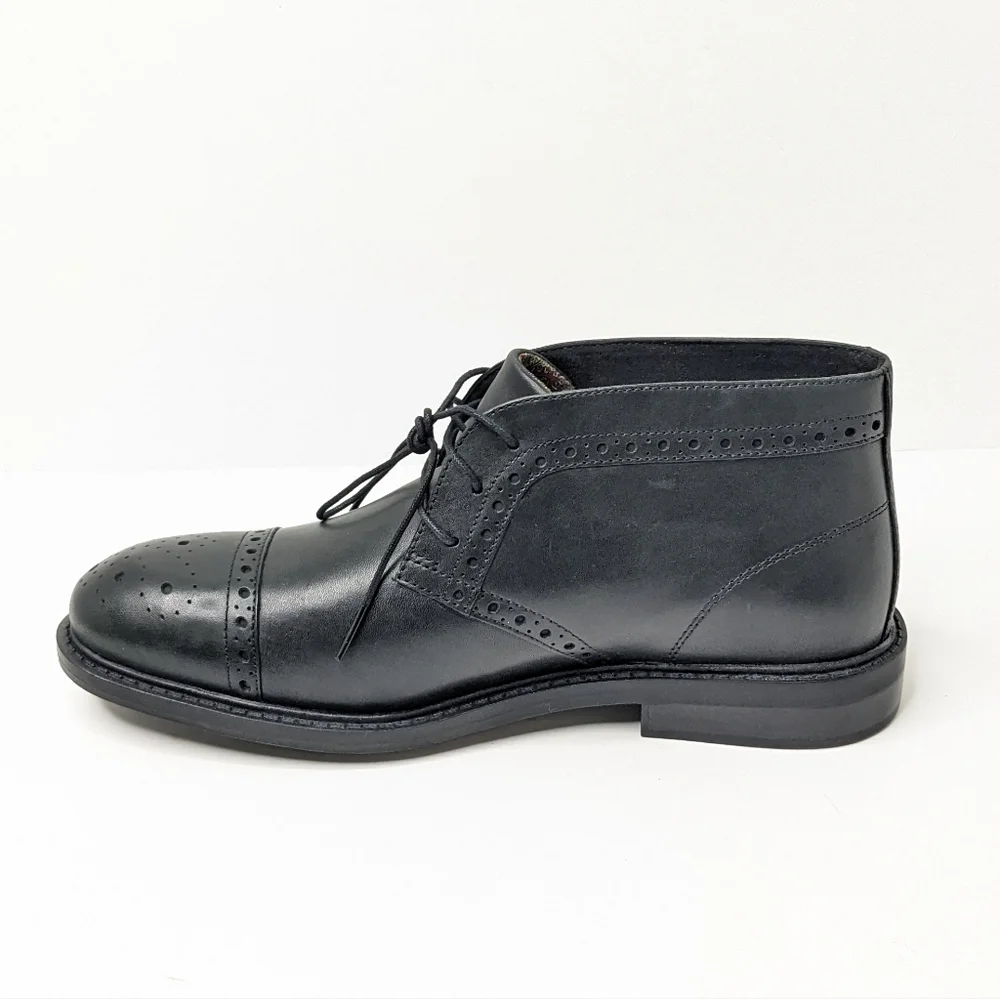 Dunham Gavin-Dun Chukka Boots, Black Leather, Men's 8 Wide